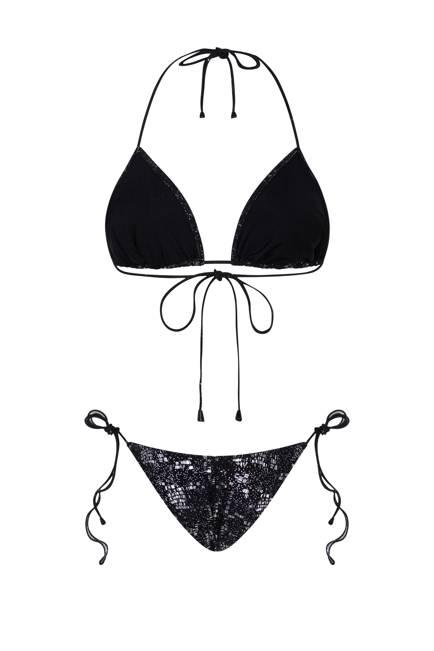 SNAKE FOIL TRIANGLE BIKINI BOTTOMS
